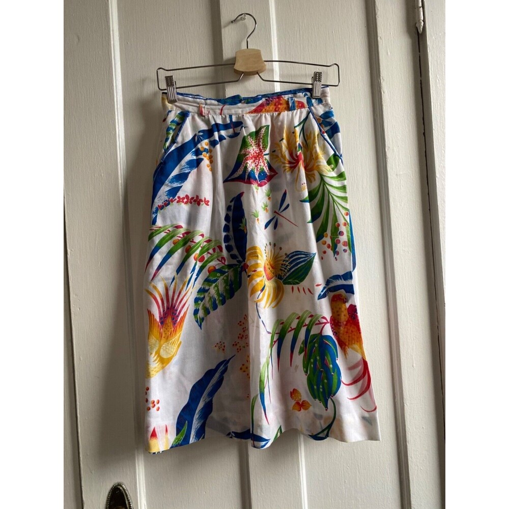 Vintage Tropical Print Skirt